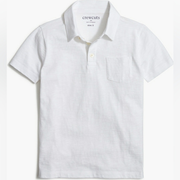 Crewcuts Boys Slub Polo Shirt size Small  White nwt - Picture 1 of 4